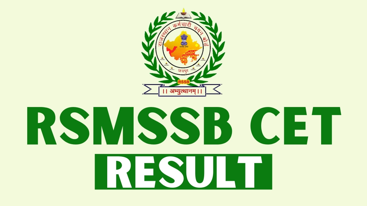 RSMSSB CET Result