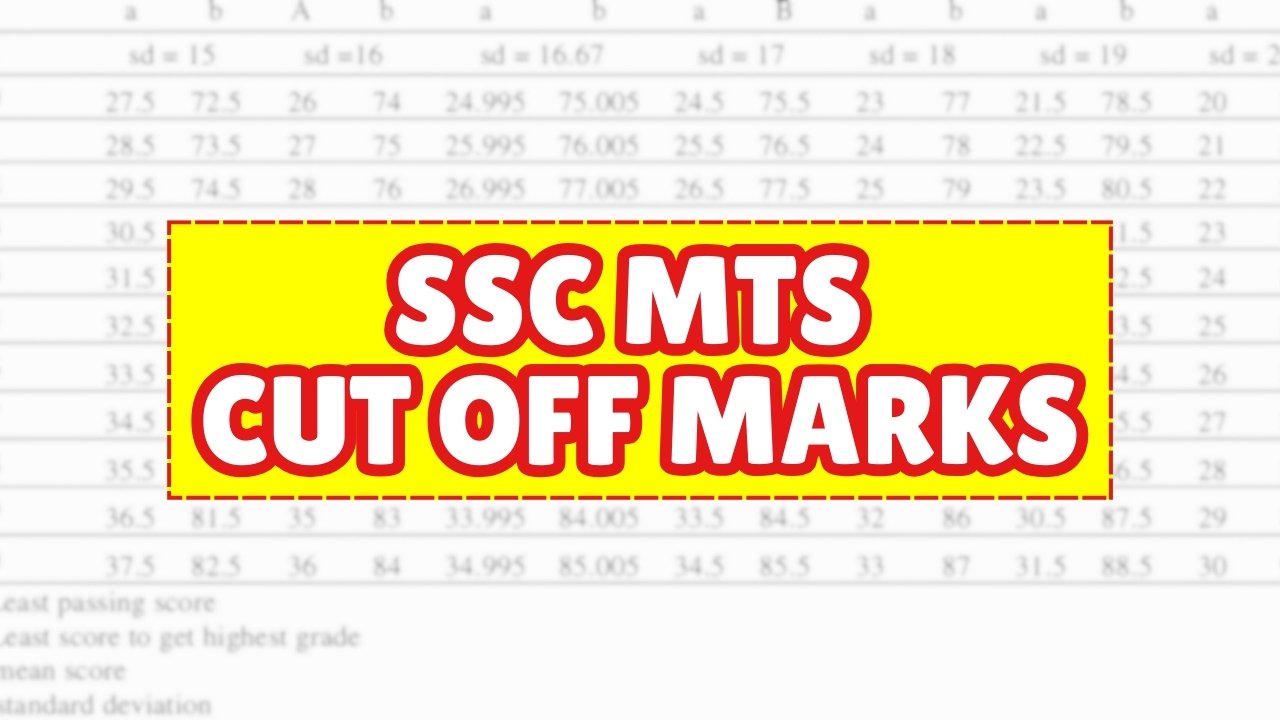 SSC MTS Cut Off Marks